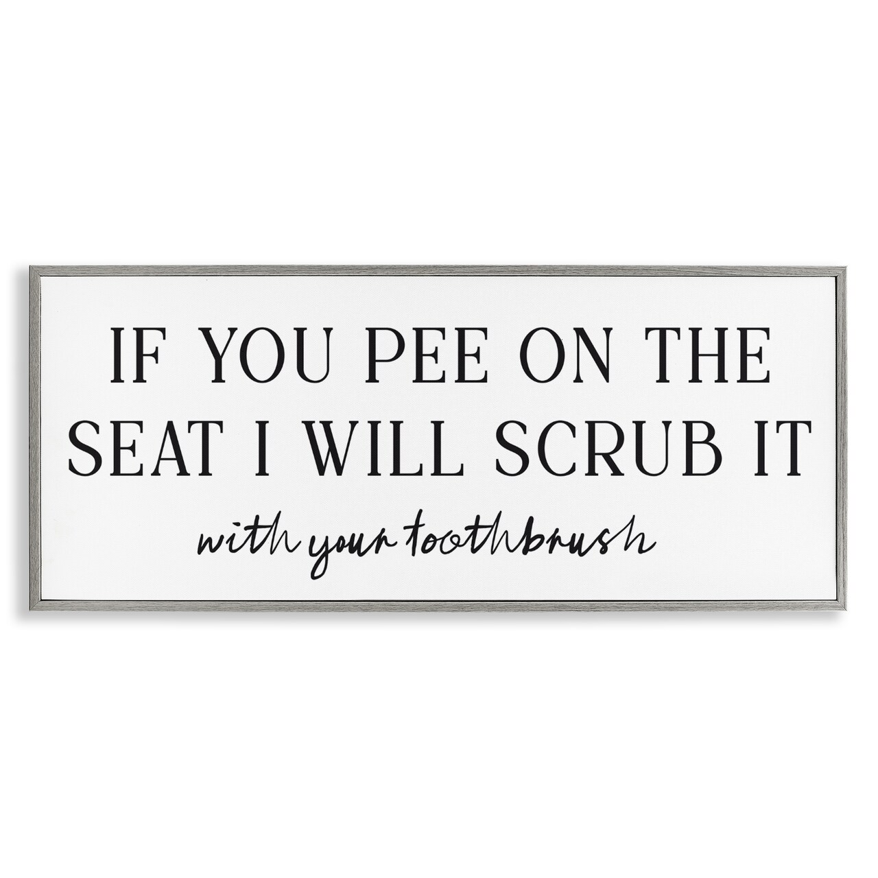Stupell Industries Pee On The Seat Humor Framed Giclee, design by Lettered and Lined